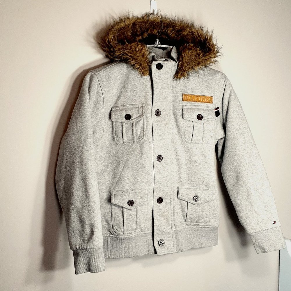 Women's TOMMY HILFIGER Faux Fur Hooded Jacket; Lined Fleece; Size M